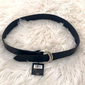 Brand New Frye black leather belt 44”